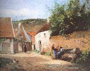 Camille Pissarro Chat village woman France oil painting artist